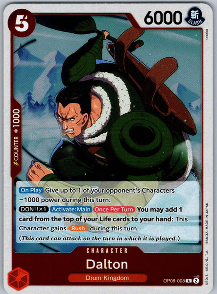 Dalton OP08-008 Rare Two Legends One Piece Foil Near Mint