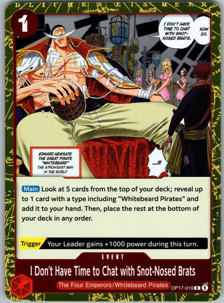 I Don't Have Time to.. OP17-019 The World's Strongest Warriors One Piece Foil NM