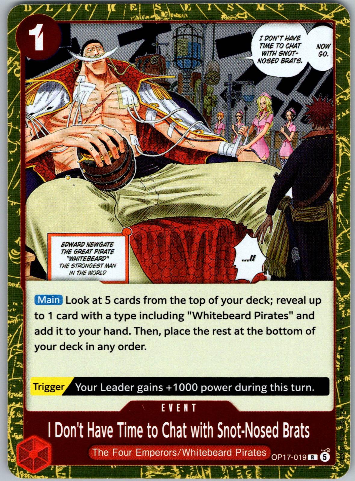 I Don't Have Time to.. OP17-019 The World's Strongest Warriors One Piece Foil NM