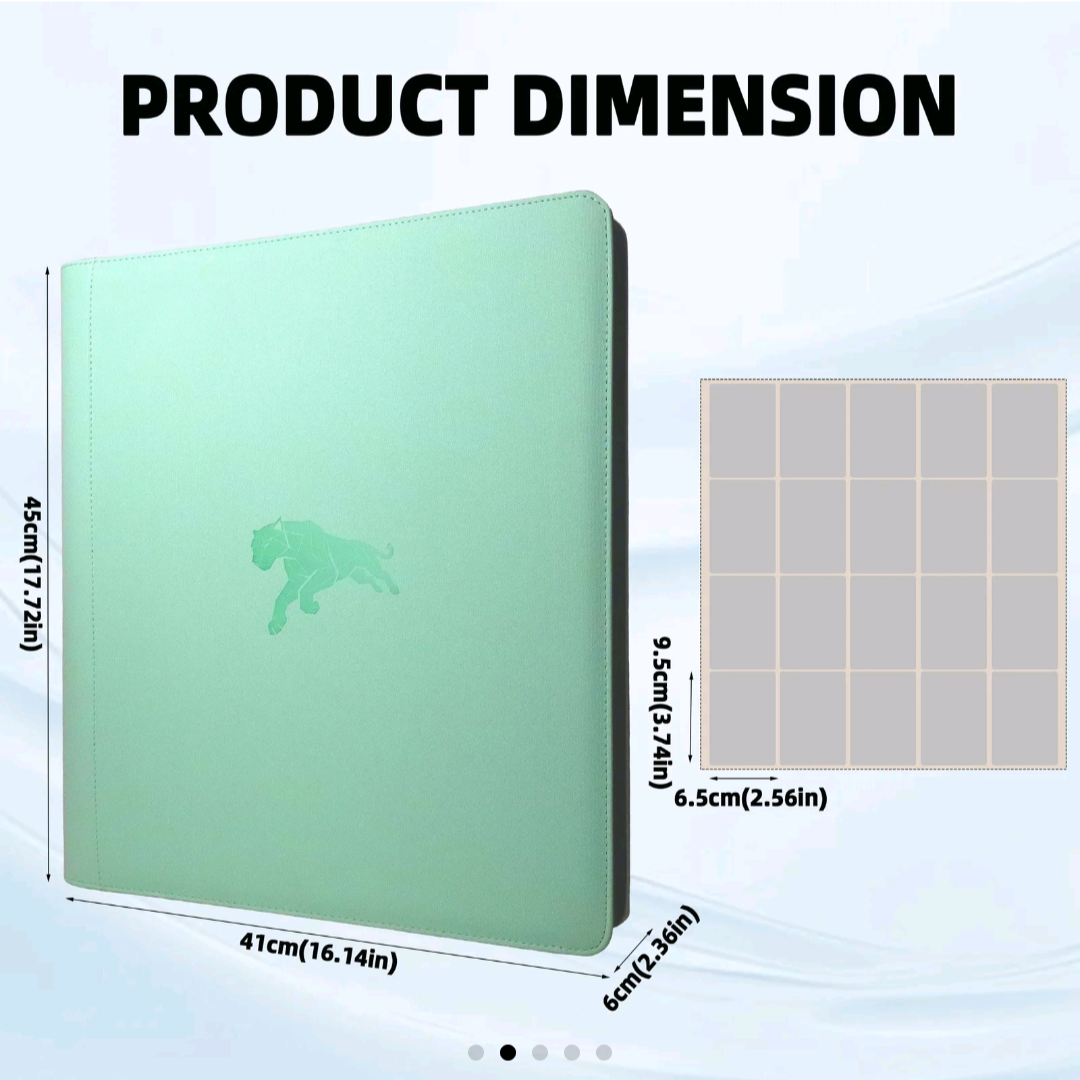 1280 Card Binder Collector Album - 20 Pocket Pages Compatible With Pokemon, Sports, Yugioh, MTG and Other TCG - Trading Card Sleeve With Side Loading Pocket