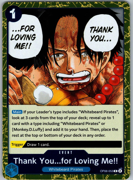Thank You...for Loving Me!! OP08-053 Rare Two Legends One Piece Foil Near Mint