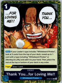 Thank You...for Loving Me!! OP08-053 Rare Two Legends One Piece Foil Near Mint