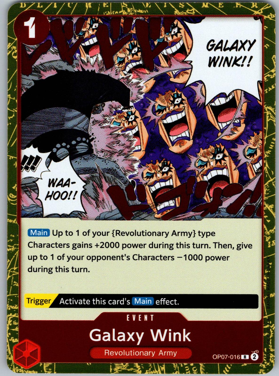 Galaxy Wink OP07-016 Rare 500 Years in the Future One Piece Foil Near Mint