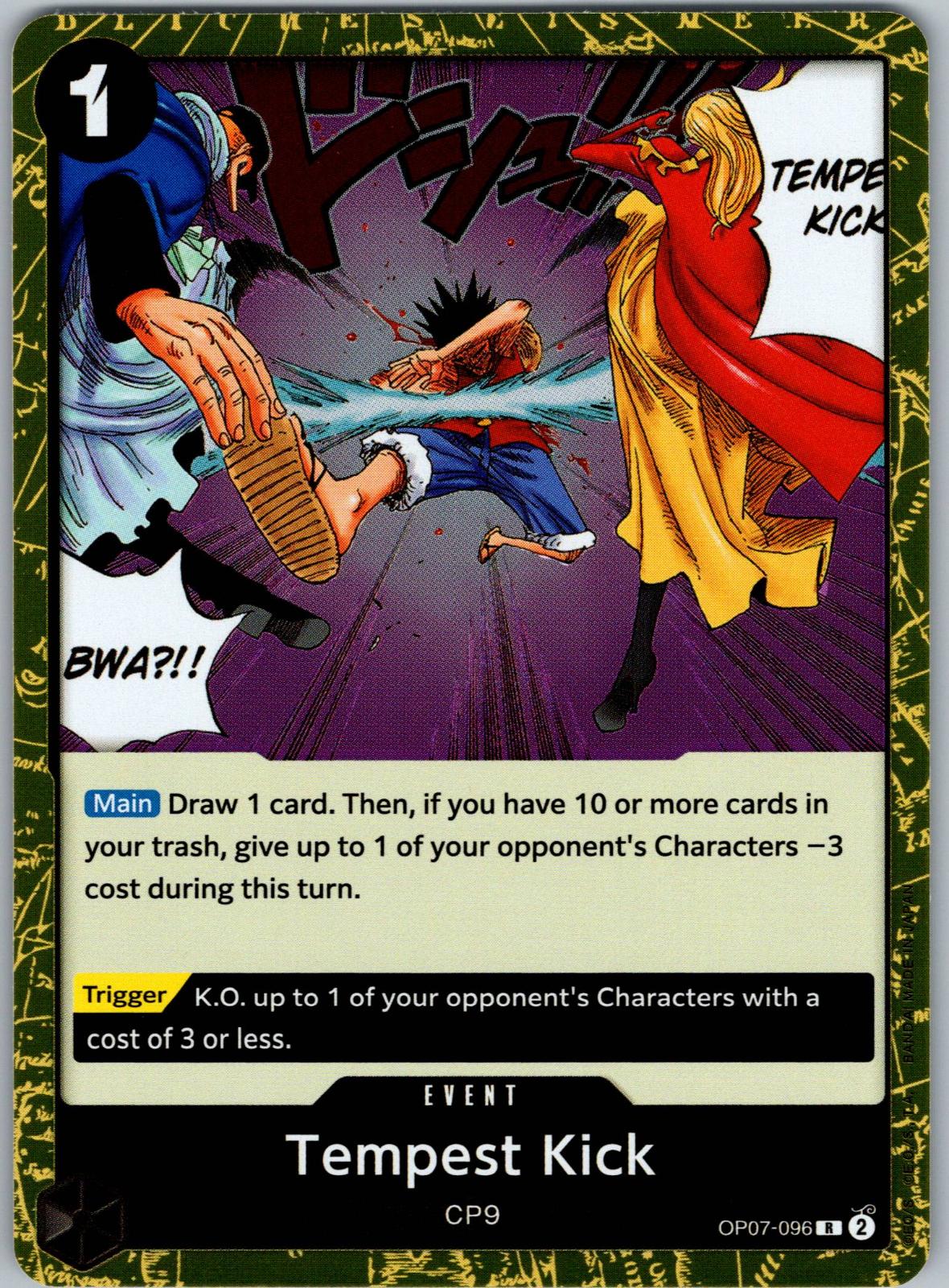 Tempest Kick OP07-096 Rare 500 Years in the Future One Piece Foil Near Mint