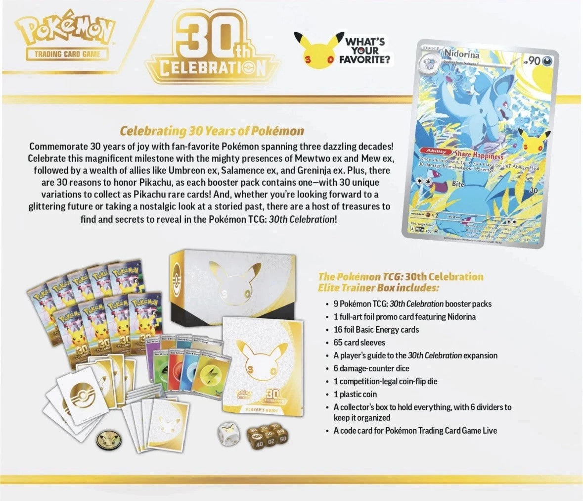 30th Anniversary Pokemon Elite Trainer Box - Factory Sealed